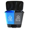 家用脚踏带盖双桶干湿分离20升室内环卫垃圾桶